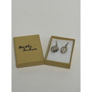 Vintage Sterling Silver Spiral Swirl Dangle Earrings 925 4.9 Grams New In Box